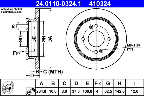 Handler.Part Brake disc ATE 24011003241 1