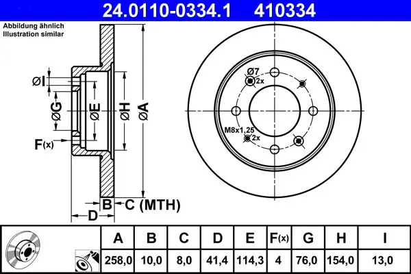 Handler.Part Brake disc ATE 24011003341 1