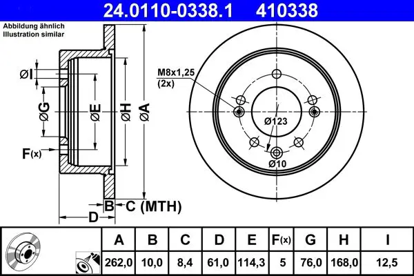 Handler.Part Brake disc ATE 24011003381 1