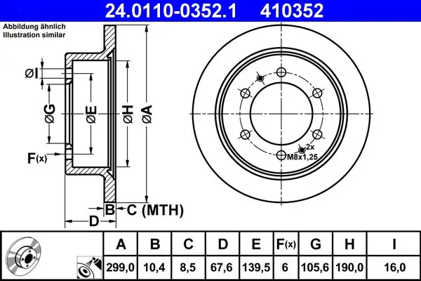 Handler.Part Brake disc ATE 24011003521 1