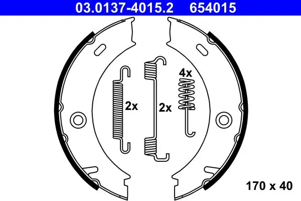 Handler.Part Brake shoe set, parking brake ATE 03013740152 1