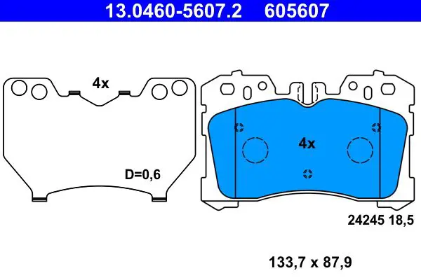 Handler.Part Brake pad set, disc brake ATE 13046056072 1