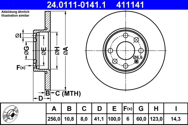 Handler.Part Brake disc ATE 24011101411 1