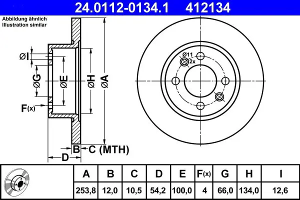 Handler.Part Brake disc ATE 24011201341 1