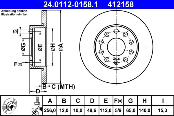 Handler.Part Brake disc ATE 24011201581 1