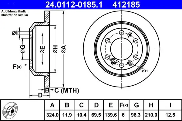 Handler.Part Brake disc ATE 24011201851 1