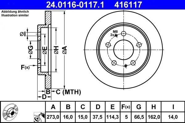 Handler.Part Brake disc ATE 24011601171 1