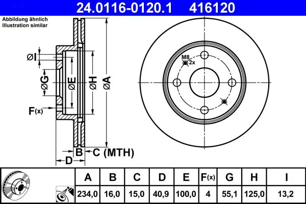 Handler.Part Brake disc ATE 24011601201 1