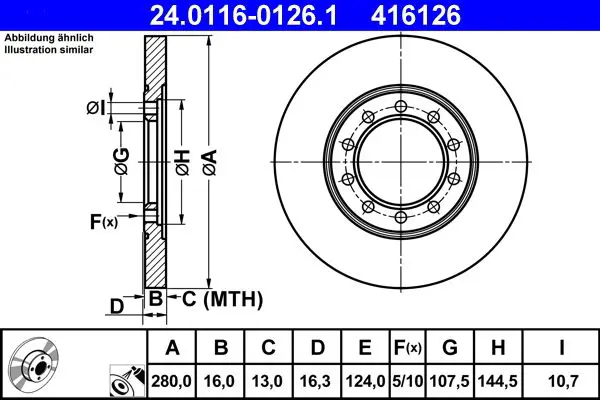 Handler.Part Brake disc ATE 24011601261 1