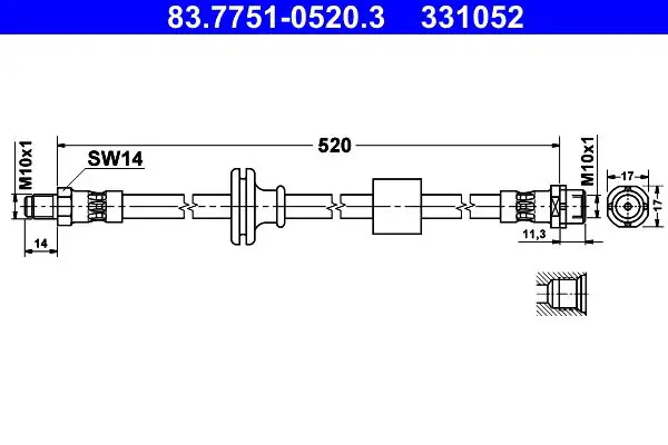 Handler.Part Brake hose ATE 83775105203 1