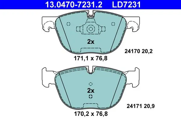 Handler.Part Brake pad set, disc brake ATE 13047072312 1