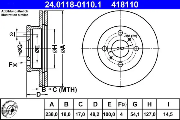 Handler.Part Brake disc ATE 24011801101 1