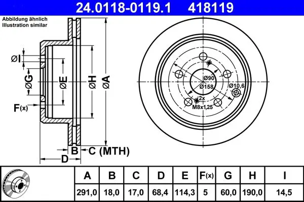 Handler.Part Brake Disc ATE 24011801191 1