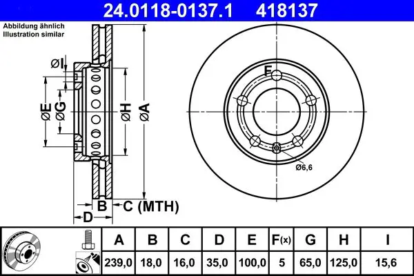 Handler.Part Brake disc ATE 24011801371 1