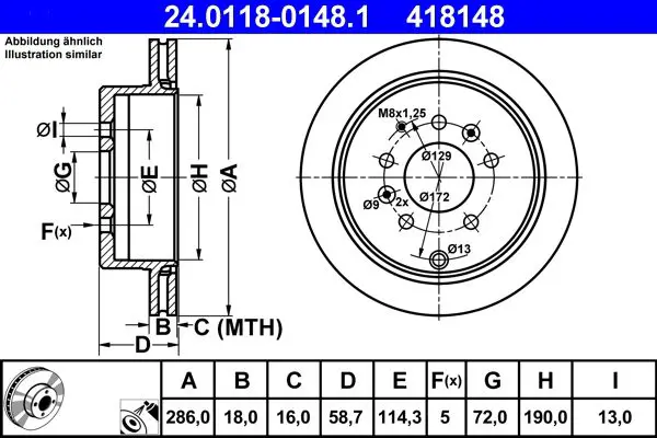 Handler.Part Brake disc ATE 24011801481 1