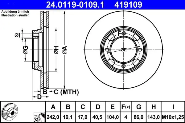 Handler.Part Brake disc ATE 24011901091 1