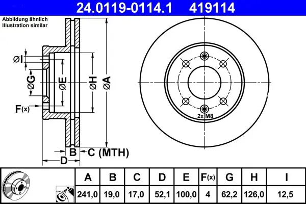 Handler.Part Brake disc ATE 24011901141 1