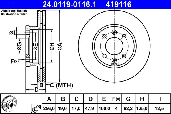 Handler.Part Brake disc ATE 24011901161 1