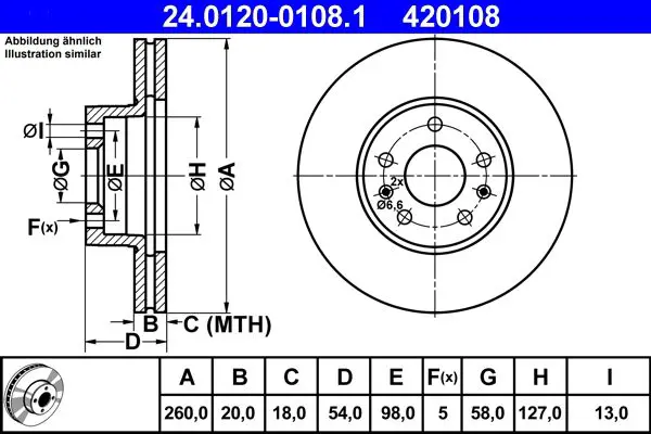 Handler.Part Brake disc ATE 24012001081 1