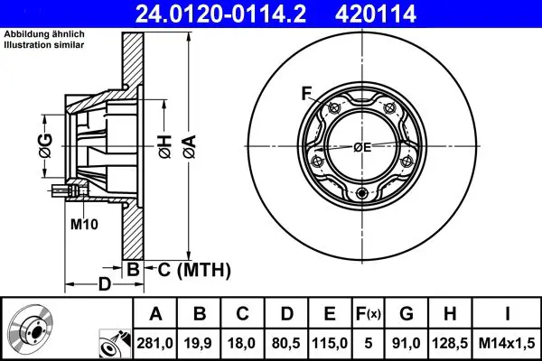 Handler.Part Brake disc ATE 24012001142 1