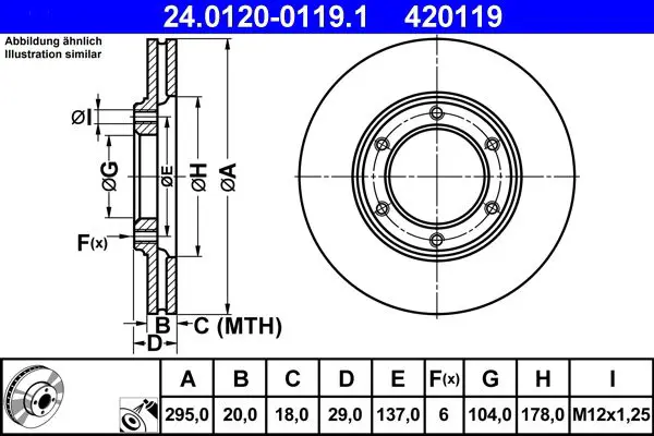 Handler.Part Brake disc ATE 24012001191 1