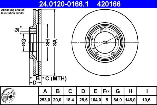 Handler.Part Brake disc ATE 24012001661 1