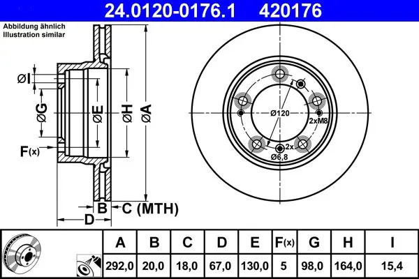 Handler.Part Brake disc ATE 24012001761 1