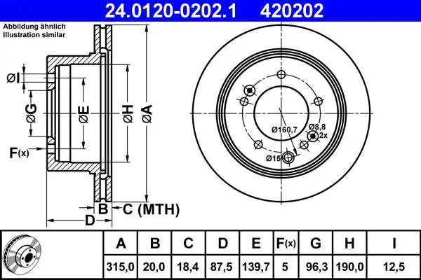 Handler.Part Brake disc ATE 24012002021 1