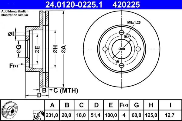 Handler.Part Brake disc ATE 24012002251 1