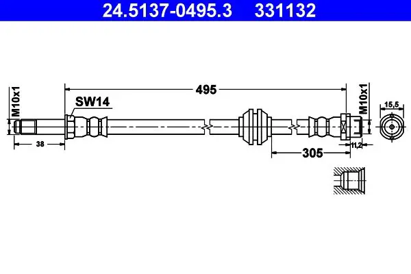 Handler.Part Brake hose ATE 24513704953 1