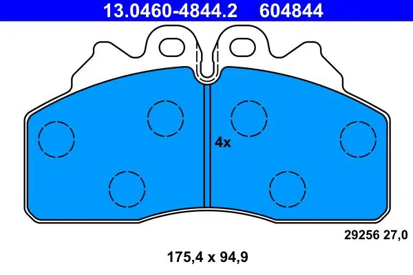 Handler.Part Brake pad set, disc brake ATE 13046048442 1