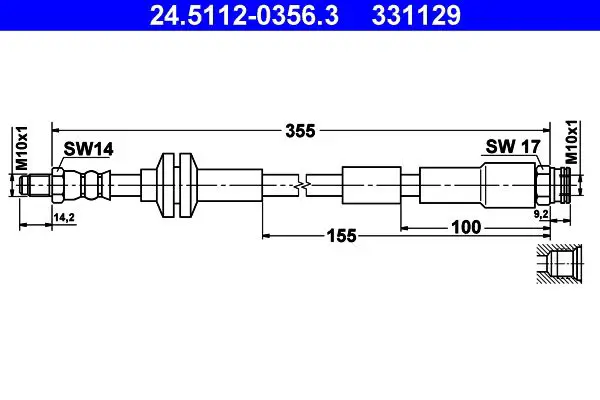 Handler.Part Brake hose ATE 24511203563 1