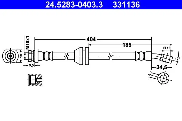 Handler.Part Brake hose ATE 24528304033 1