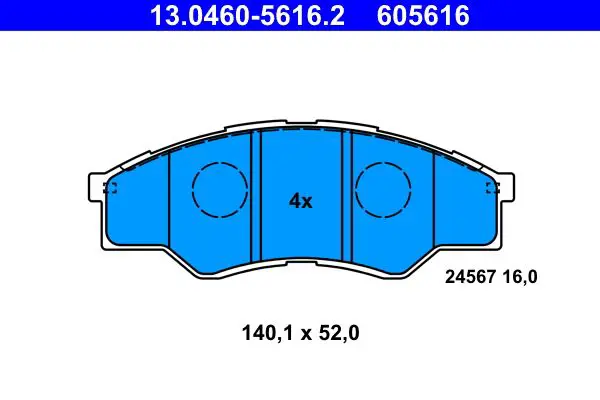 Handler.Part Brake pad set, disc brake ATE 13046056162 1