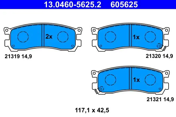 Handler.Part Brake pad set, disc brake ATE 13046056252 1