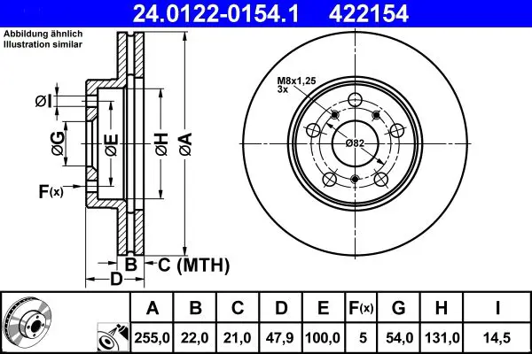 Handler.Part Brake disc ATE 24012201541 1