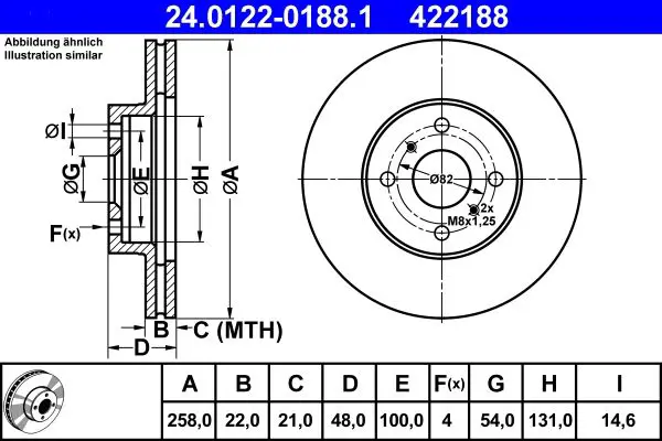 Handler.Part Brake disc ATE 24012201881 1