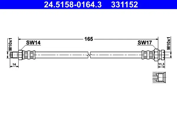 Handler.Part Brake hose ATE 24515801643 1