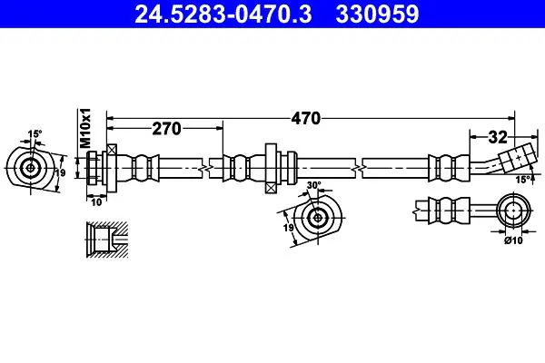 Handler.Part Brake hose ATE 24528304703 1