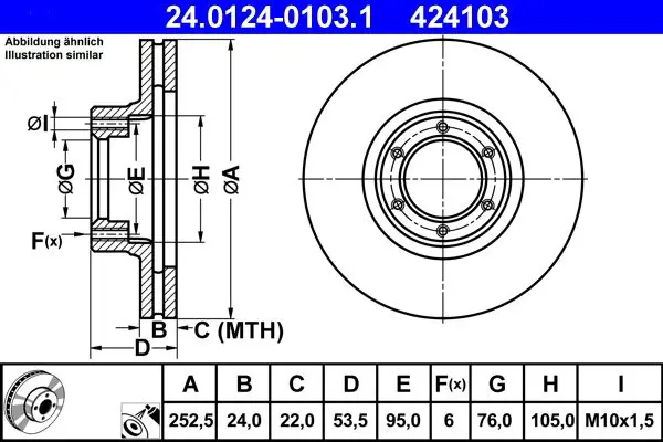 Handler.Part Brake disc ATE 24012401031 1