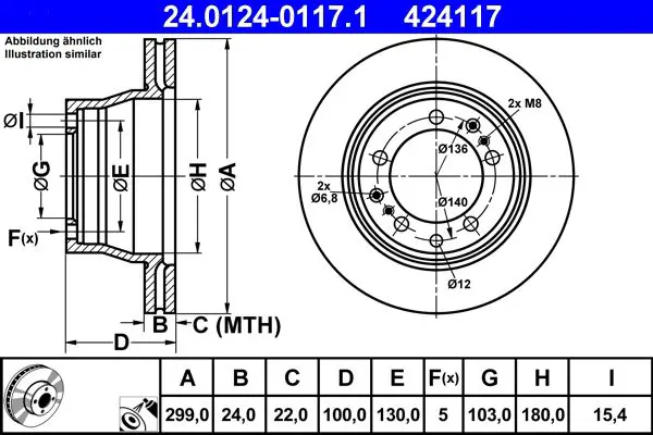 Handler.Part Brake disc ATE 24012401171 1