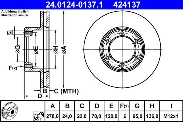 Handler.Part Brake disc ATE 24012401371 1