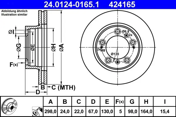 Handler.Part Brake disc ATE 24012401651 1