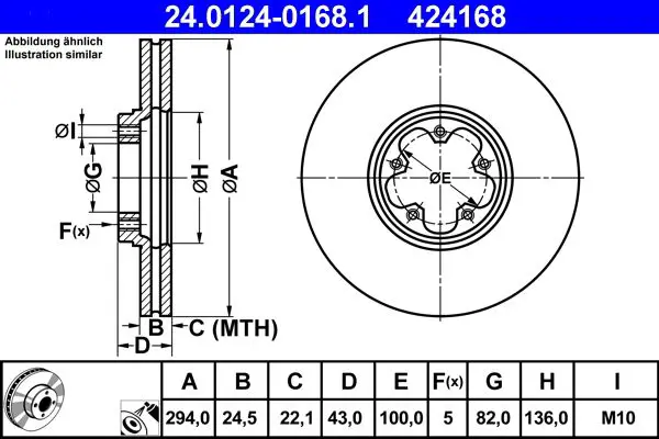 Handler.Part Brake disc ATE 24012401681 1