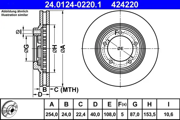 Handler.Part Brake disc ATE 24012402201 1