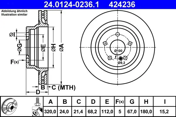 Handler.Part Brake disc ATE 24012402361 1