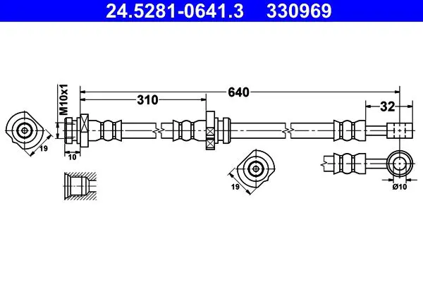 Handler.Part Brake hose ATE 24528106413 1