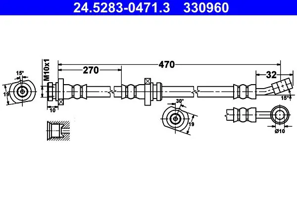 Handler.Part Brake hose ATE 24528304713 1