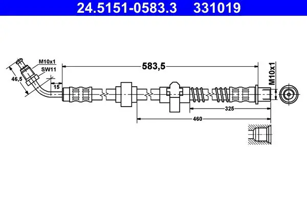 Handler.Part Brake hose ATE 24515105833 1