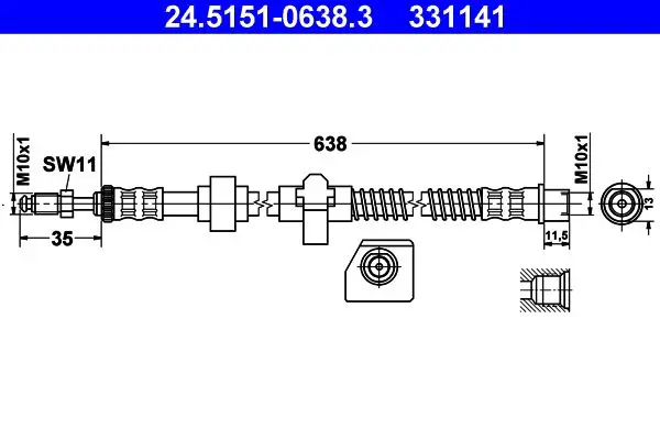 Handler.Part Brake hose ATE 24515106383 1